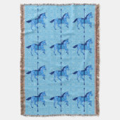 Carousel Horse - Cobalt und Sky Blue Decke (Vorderseite Vertikal)