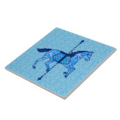 Carousel Horse - Cobalt und Sky Blue Fliese (Seite)