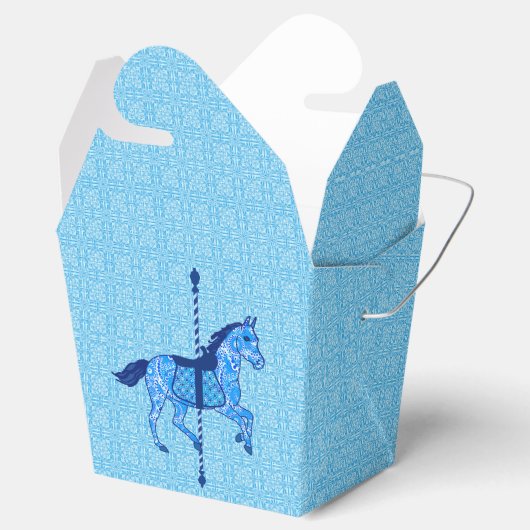 Carousel Horse - Cobalt und Sky Blue Geschenkschachtel (Geöffnet)