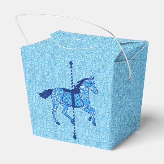 Carousel Horse - Cobalt und Sky Blue Geschenkschachtel (Rückseite)