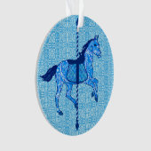 Carousel Horse - Cobalt und Sky Blue Ornament (Vorderseite)