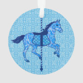 Carousel Horse - Cobalt und Sky Blue Ornament (Rückseite)
