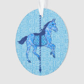 Carousel Horse - Cobalt und Sky Blue Ornament (Vorderseite)