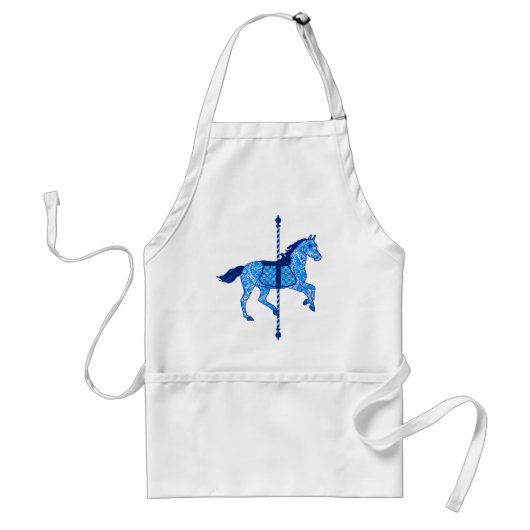 Carousel Horse - Cobalt und Sky Blue Schürze (Vorne)