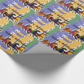 Carousel Horse Folk Art Birthday Gift Wrap Geschenkpapier (Ecke)