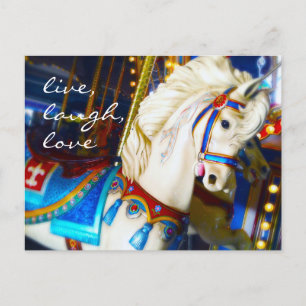 Carousel Horse Foto Live Laugh Liebe Script Bold Postkarte
