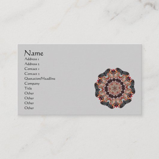 Carousel Horse Kaleidoscope Business Card Visitenkarte (Vorderseite)
