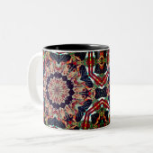 Carousel Horse Kaleidoskop Art Zweifarbige Tasse (Vorderseite Links)