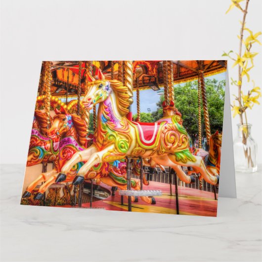 Carousel Horse Karte (Gelbe Blume)
