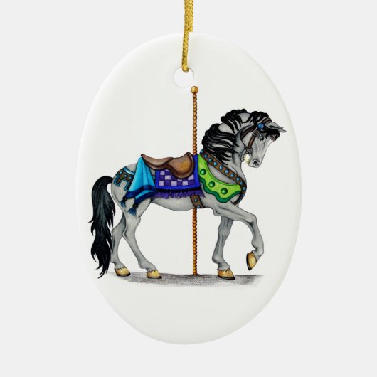 Carousel Horse Keramik Ornament (Vorne)