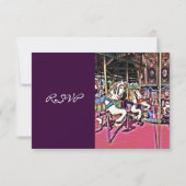 Carousel Horse Lila Carnival Wedding RSVP Cards (Rückseite)