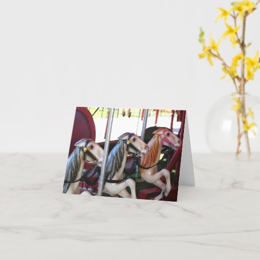 Carousel Horse Memories Note Karte (Gelbe Blume)