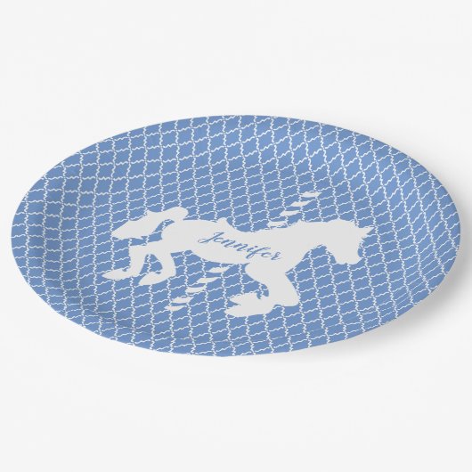 Carousel Horse Muster Ihre Farben Pappteller (Schrägansicht)