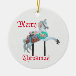 CAROUSEL HORSE ORNANATION KERAMIK ORNAMENT