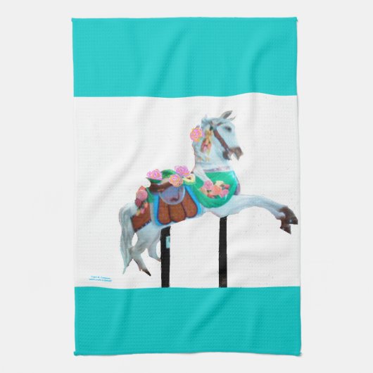 "CAROUSEL HORSE PERSONALISIERT TOWEL" GESCHIRRTUCH (Vertikal)