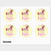 Carousel Horse Princess Party Runder Aufkleber (Blatt)