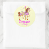 Carousel Horse Princess Party Runder Aufkleber (Tasche)