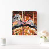 CAROUSEL HORSE QUADRATISCHE WANDUHR (Zuhause)