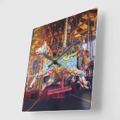 Carousel Horse Quadratische Wanduhr (Winkel)