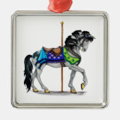 Carousel Horse Silbernes Ornament (Vorne)