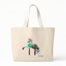 "CAROUSEL HORSE TOTE BAG GEFÄHRDET VERLASSEN"