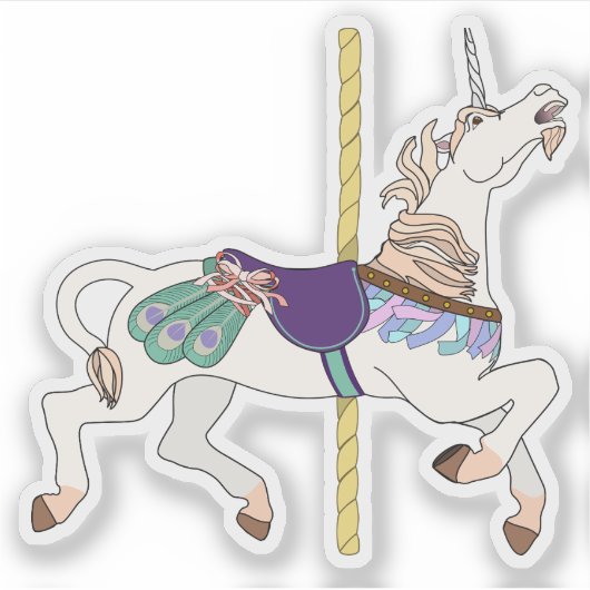 Carousel Horse Unicorn Aufkleber (Vorderseite)