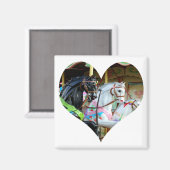 Carousel Horses Heart Magnet (Vorderseite/Rückseite)