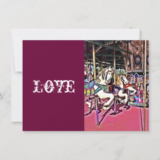 Carousel Horses Love Carnival Wedding Invitations Einladung (Rückseite)