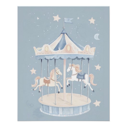 Carousel Kinderzimmer Wall Art, Niedliche Kinderzi Poster (Vorderseite)