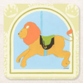 Carousel Lion von June Erica Vess Rechteckiger Pappuntersetzer (Vorderseite)