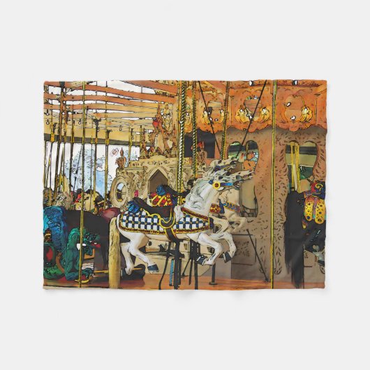 Carousel Magic - Merry-go-Round Fleecedecke (Vorderseite (Horizontal))