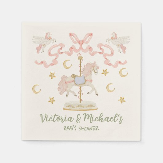 Carousel Merry-go-round-Party Serviette (Vorderseite)