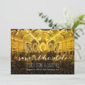 Carousel Merry Go Round String Light Save the Date (Stehend Vorderseite)
