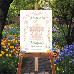 Carousel Merry-go-round Welcome Sign Poster