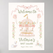 Carousel Merry-go-round Welcome Sign Poster (Vorne)