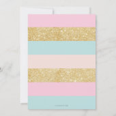 Carousel Merry Go Rund Pink Minze Blütengeburt Dankeskarte (Rückseite)