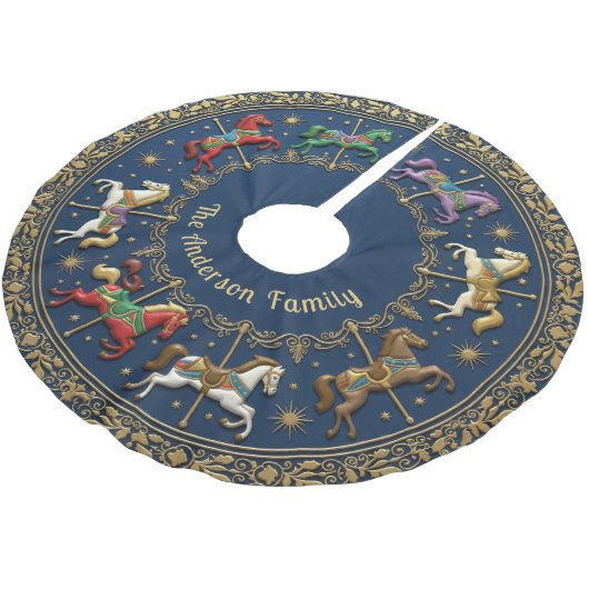 Carousel of Christmas Dreams Polyester Weihnachtsbaumdecke (Schrägansicht)