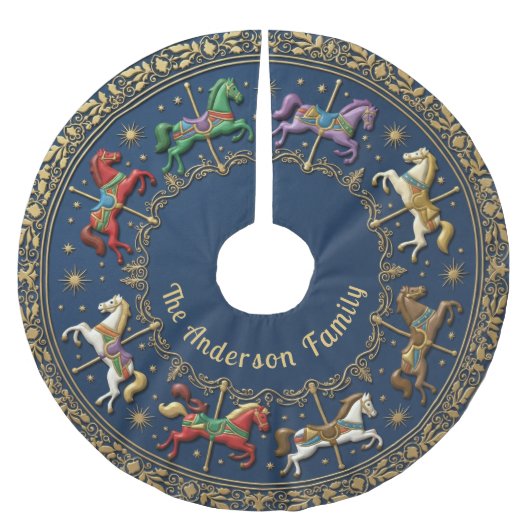 Carousel of Christmas Dreams Polyester Weihnachtsbaumdecke (Vorderseite)