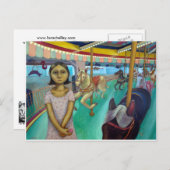 Carousel - Original Malerei von Lora Shelley Postkarte (Vorne/Hinten)