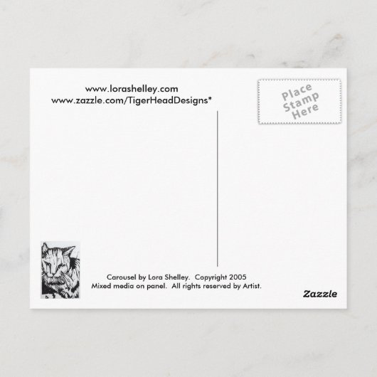Carousel - Original Malerei von Lora Shelley Postkarte (Rückseite)