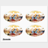 Carousel Ovaler Aufkleber (Blatt)