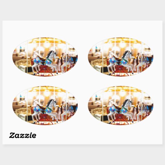 Carousel Ovaler Aufkleber (Blatt)