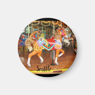 Carousel Painted Horse Seattle Magnet