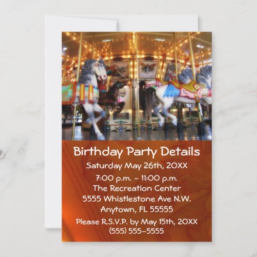 Carousel-Party Einladung (Rückseite)