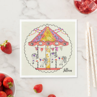 Carousel Party Napkin Serviette