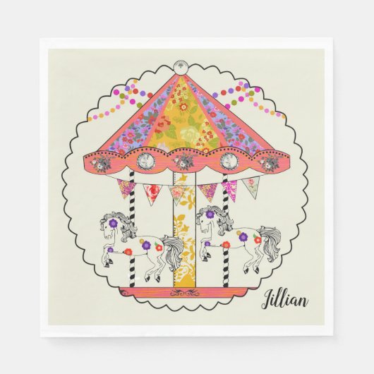 Carousel Party Napkin Serviette (Vorderseite)