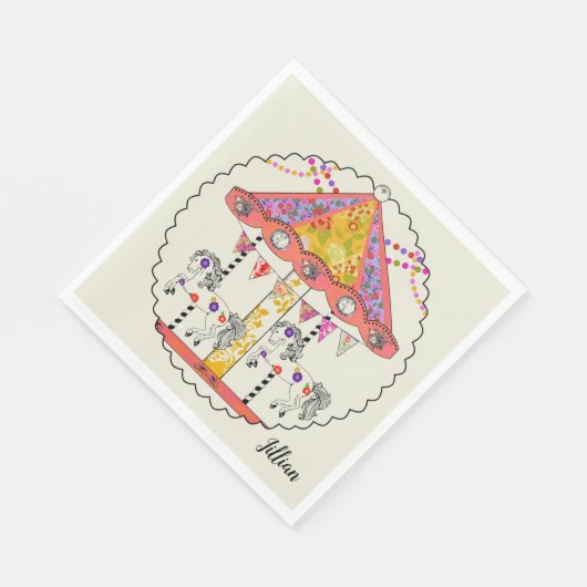 Carousel Party Napkin Serviette (Ecke)