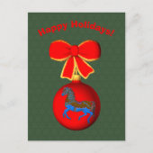 Carousel Pferd Bow Weihnachtsfeiertag Postkarte (Vorderseite)