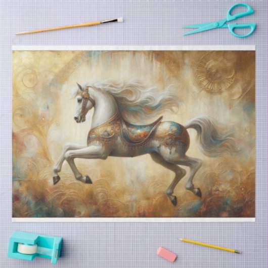 Carousel Pferd Gothic Steam Punk Decoupage Seidenpapier (Basteln)