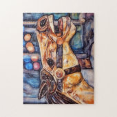 Carousel Pferde Kopf Art Puzzle (Vertikal)